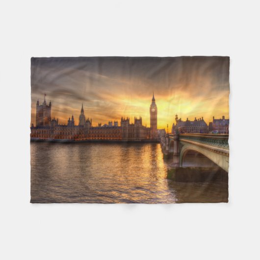 Monumenten Big Ben & Houses of Parliament Fleece Deken (Voorkant (Horizontaal))