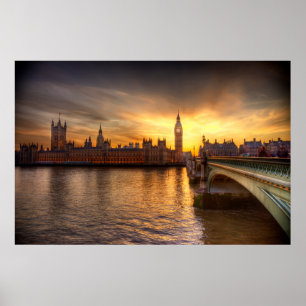 Monumenten Big Ben & Houses of Parliament Poster