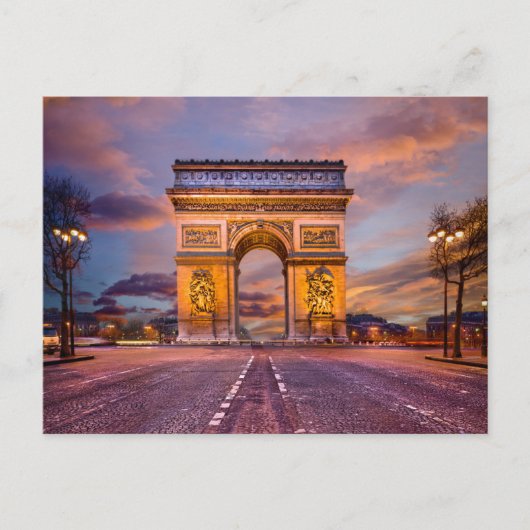 Monumenten Boog van Triomphe, Parijs Frankrijk Briefkaart (Voorkant)