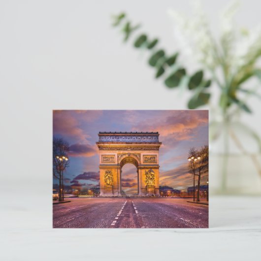 Monumenten Boog van Triomphe, Parijs Frankrijk Briefkaart (Staand voorkant)