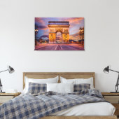 Monumenten Boog van Triomphe, Parijs Frankrijk Canvas Afdruk (Insitu (Slaapkamer))