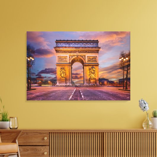 Monumenten Boog van Triomphe, Parijs Frankrijk Canvas Afdruk (Insitu (Woonkamer))
