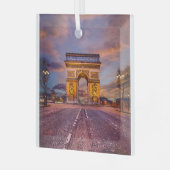 Monumenten Boog van Triomphe, Parijs Frankrijk Glas Ornament (Voorkant links)