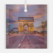 Monumenten Boog van Triomphe, Parijs Frankrijk Glas Ornament (Voorkant)