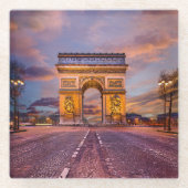 Monumenten Boog van Triomphe, Parijs Frankrijk Glazen Onderzetter (Voorkant)