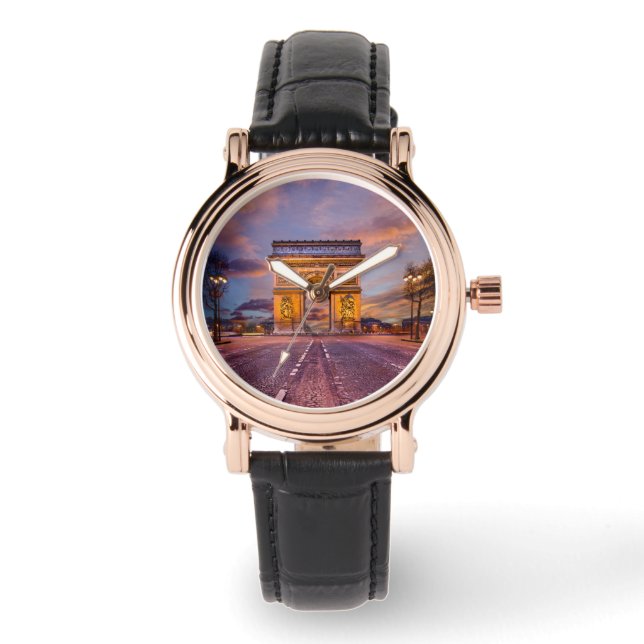 Monumenten Boog van Triomphe, Parijs Frankrijk Horloge (Voorkant)