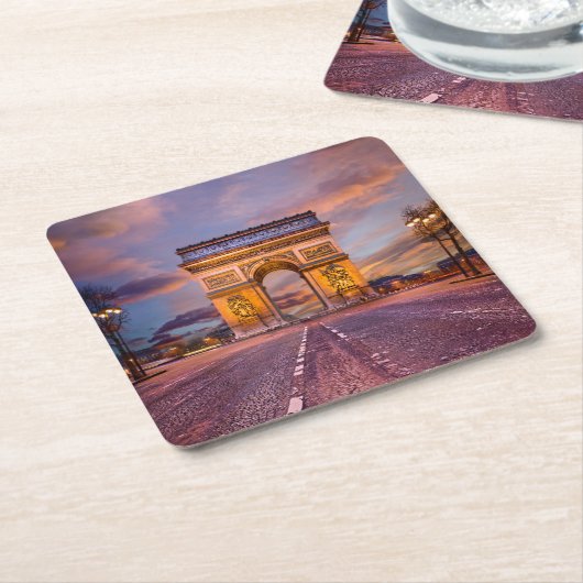 Monumenten Boog van Triomphe, Parijs Frankrijk Kartonnen Onderzetters (Schuin)