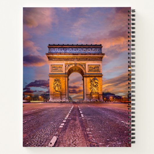 Monumenten Boog van Triomphe, Parijs Frankrijk Notitieboek (Achterkant)