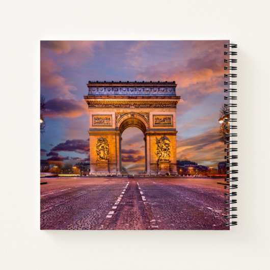 Monumenten Boog van Triomphe, Parijs Frankrijk Notitieboek (Achterkant)