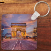 Monumenten Boog van Triomphe, Parijs Frankrijk Sleutelhanger (Achterkant)