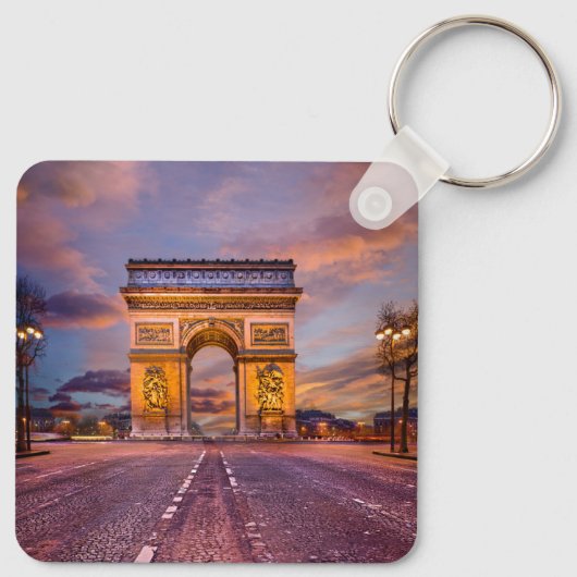 Monumenten Boog van Triomphe, Parijs Frankrijk Sleutelhanger (Achterkant)