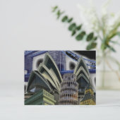 Monumenten Collage bij nacht Briefkaart (Staand voorkant)