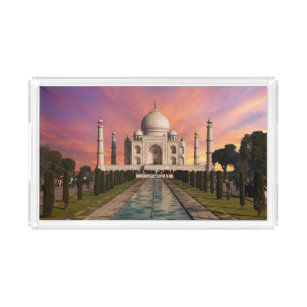 Monumenten Colorful View of the Taj Mahal Acryl Dienblad