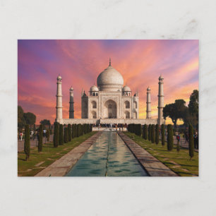 Monumenten Colorful View of the Taj Mahal Briefkaart