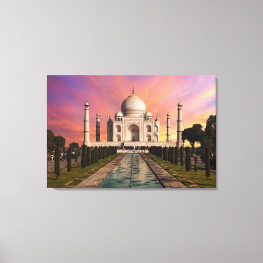 Monumenten Colorful View of the Taj Mahal Canvas Afdruk (Voorkant)