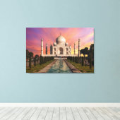 Monumenten Colorful View of the Taj Mahal Canvas Afdruk (Insitu (Houten vloer))