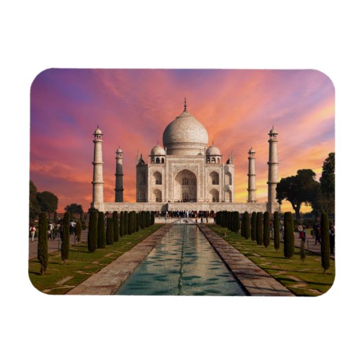 Monumenten Colorful View of the Taj Mahal Magneet (Horizontaal)