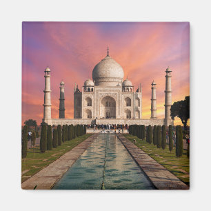Monumenten Colorful View of the Taj Mahal Magneet