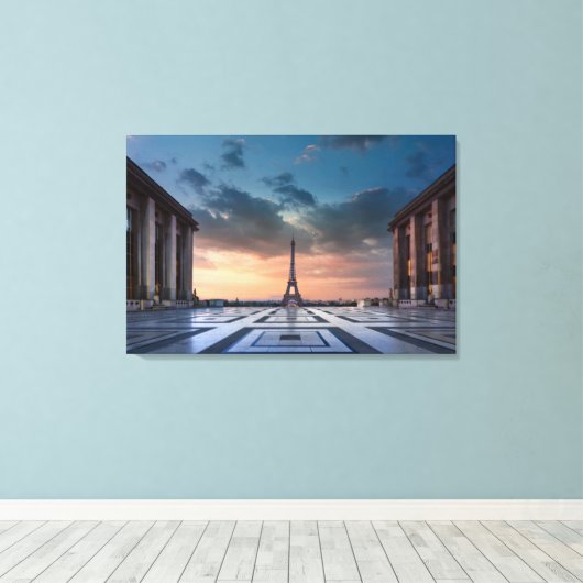 Monumenten De Eiffel Tower Canvas Afdruk (Insitu (Houten vloer))