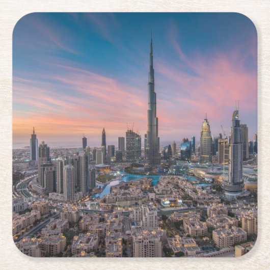 Monumenten | Dubai Cityscape Kartonnen Onderzetters (Voorkant)