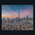 Monumenten | Dubai Cityscape Puzzel<br><div class="desc">This amazing Getty Foto Foto's the Dubai cityscape on a cloudy evening.</div>