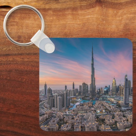 Monumenten | Dubai Cityscape Sleutelhanger (Voorkant)