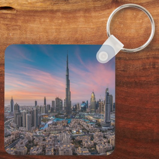 Monumenten | Dubai Cityscape Sleutelhanger (Achterkant)