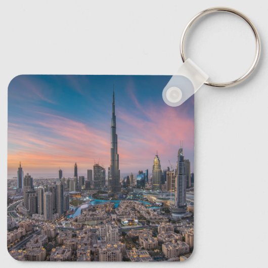 Monumenten | Dubai Cityscape Sleutelhanger (Achterkant)