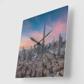 Monumenten | Dubai Cityscape Vierkante Klok (Hoek)