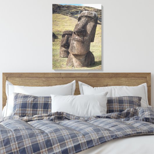Monumenten | Easter Island, Chile Canvas Afdruk (Insitu (Slaapkamer))