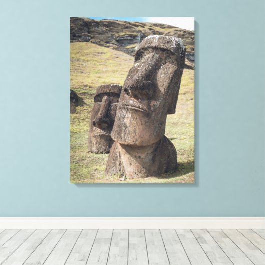 Monumenten | Easter Island, Chile Canvas Afdruk (Insitu (Houten vloer))