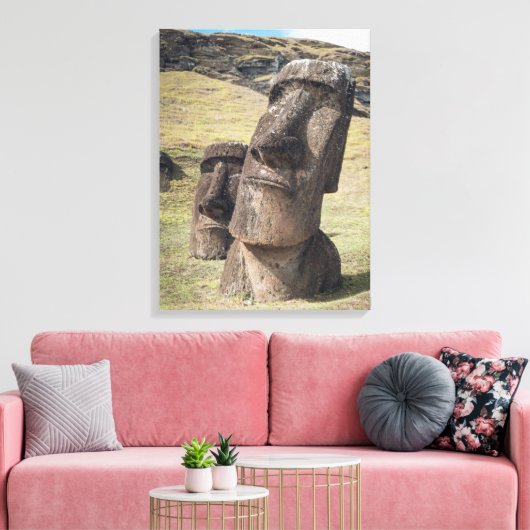 Monumenten | Easter Island, Chile Canvas Afdruk (Insitu (Woonkamer))