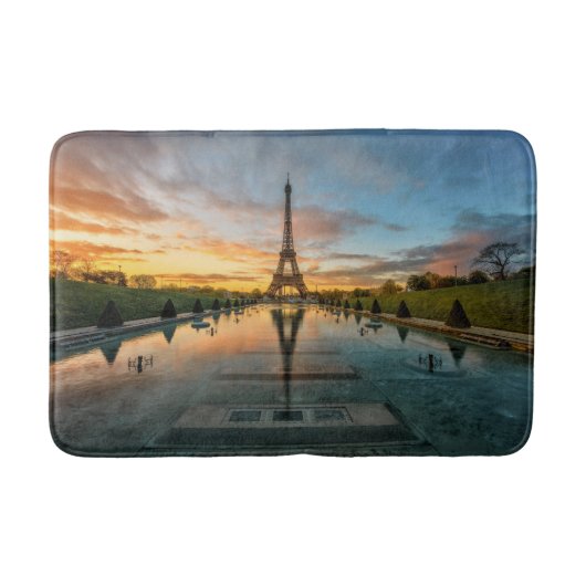 Monumenten Eiffel Tower Sunrise Badmat (Voorkant)