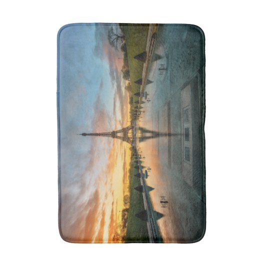 Monumenten Eiffel Tower Sunrise Badmat (Voorkant Verticaal)