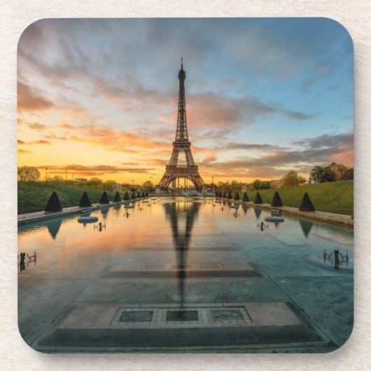 Monumenten Eiffel Tower Sunrise Bier Onderzetter (Voorkant)