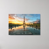 Monumenten Eiffel Tower Sunrise Canvas Afdruk (Voorkant)