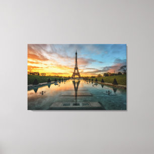 Monumenten Eiffel Tower Sunrise Canvas Afdruk