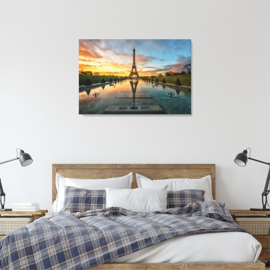 Monumenten Eiffel Tower Sunrise Canvas Afdruk (Insitu (Slaapkamer))
