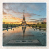 Monumenten Eiffel Tower Sunrise Glazen Onderzetter (Voorkant)