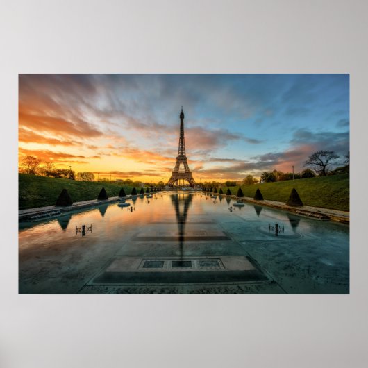 Monumenten Eiffel Tower Sunrise Poster (Voorkant)