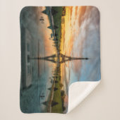 Monumenten Eiffel Tower Sunrise Sherpa Deken (Voorkant)