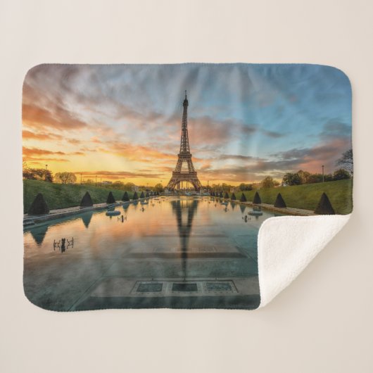 Monumenten Eiffel Tower Sunrise Sherpa Deken (Voorkant (horizontaal))