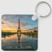 Monumenten Eiffel Tower Sunrise Sleutelhanger (Achterkant)