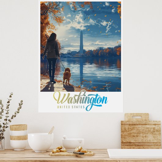 Monumenten & Geschiedenis: Washington DC Poster (Keuken)