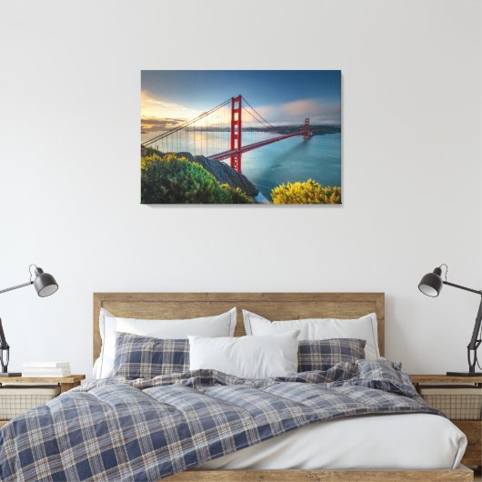Monumenten | Golden Gate San Francisco Canvas Afdruk (Insitu (Slaapkamer))