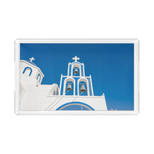 Monumenten   Greek Blue Dome Church Acryl Dienblad