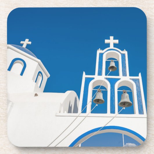 Monumenten | Greek Blue Dome Church Bier Onderzetter (Voorkant)