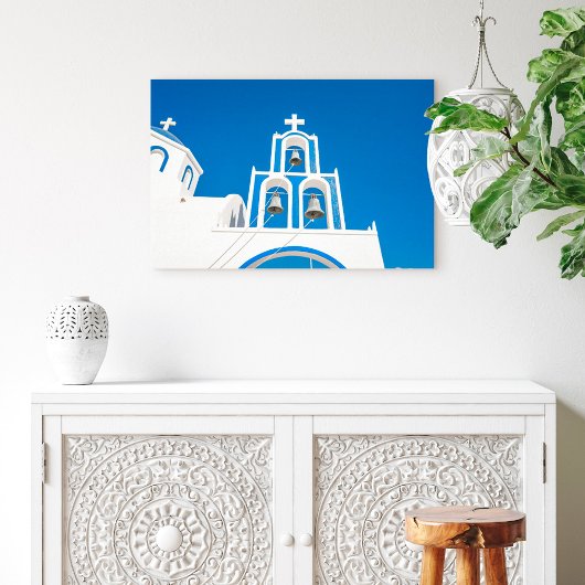 Monumenten | Greek Blue Dome Church Canvas Afdruk