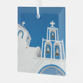 Monumenten | Greek Blue Dome Church Glas Ornament (Voorkant links)