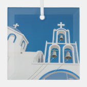 Monumenten | Greek Blue Dome Church Glas Ornament (Voorkant)